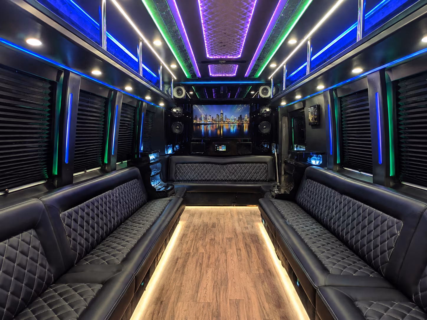 alpharetta 25 passenger party bus interior